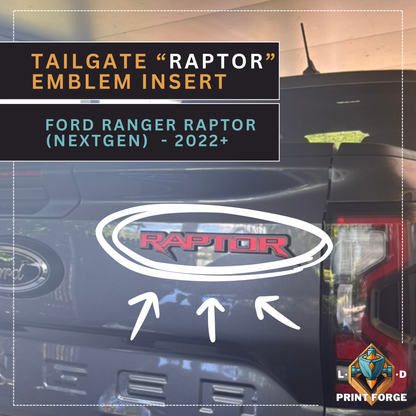 Raptor Tailgate Emblem Inserts – Fits 2024–2025 Ranger Raptor | 3-Piece Kit