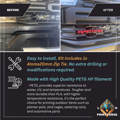 Custom RAPTOR Front Grille Emblem Badge – Next-Gen Ranger (Aftermarket)