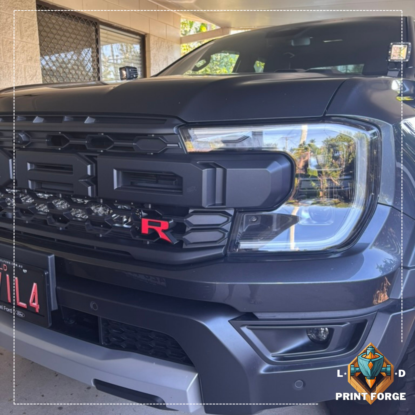 Custom Contoured Raptor "R" Grille Badge – Next-Gen Ranger (Aftermarket)