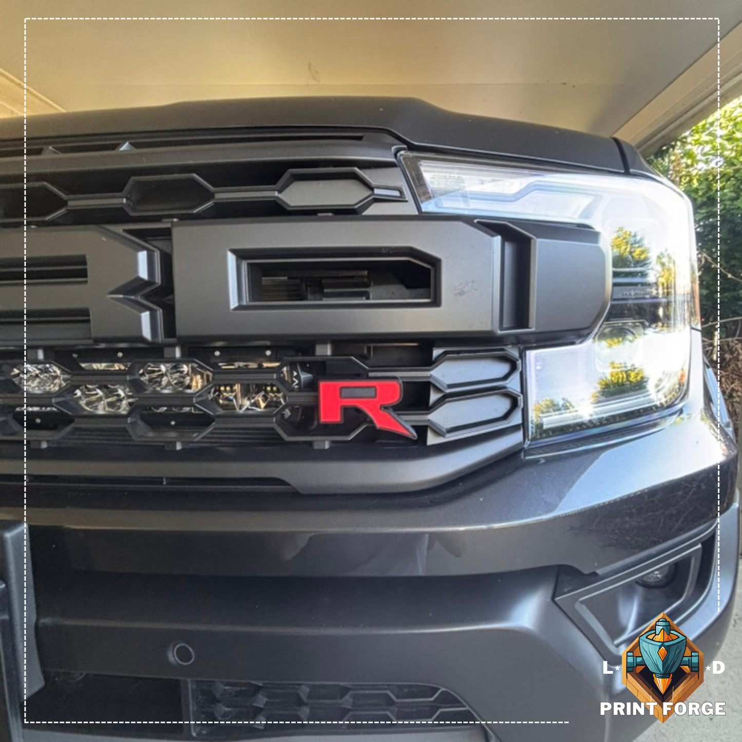 Custom Contoured Raptor "R" Grille Badge – Next-Gen Ranger (Aftermarket)