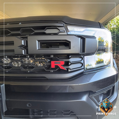 Custom Contoured Raptor "R" Grille Badge – Next-Gen Ranger (Aftermarket)