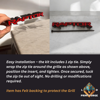 Custom RAPTOR Front Grille Emblem Badge – Next-Gen Ranger (Aftermarket)