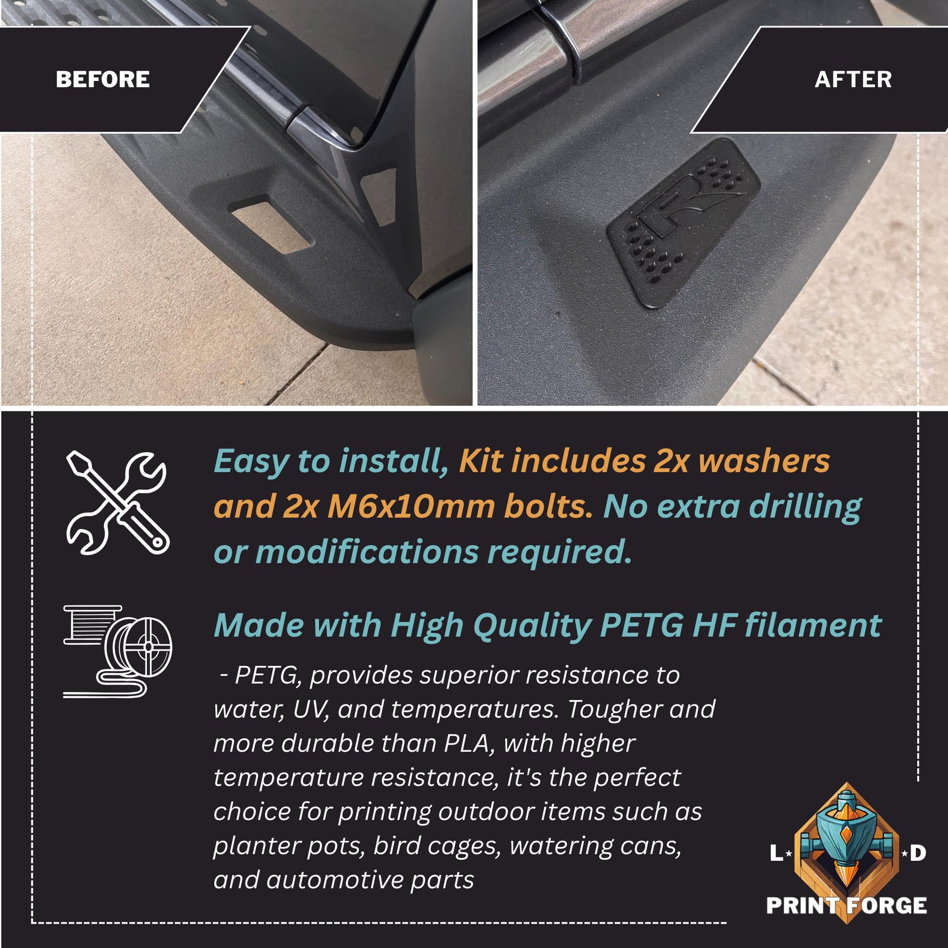 Ford Next-Gen Ranger Raptor Side Step Inserts – Blackout "R" Edition | NextGen Ranger Raptor Accessories | Ford Ranger Parts | Raptor Trim