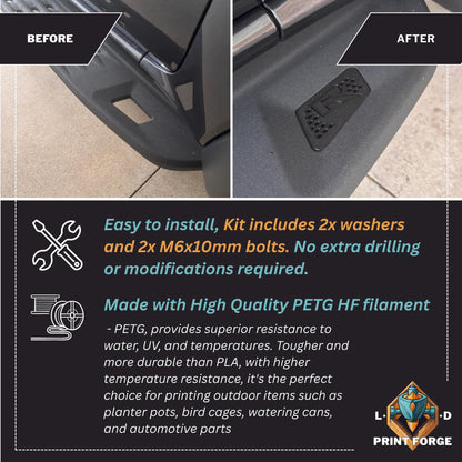 Ford Next-Gen Ranger Raptor Side Step Inserts – Blackout "R" Edition | NextGen Ranger Raptor Accessories | Ford Ranger Parts | Raptor Trim