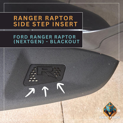 Ford Next-Gen Ranger Raptor Side Step Inserts – Blackout "R" Edition | NextGen Ranger Raptor Accessories | Ford Ranger Parts | Raptor Trim
