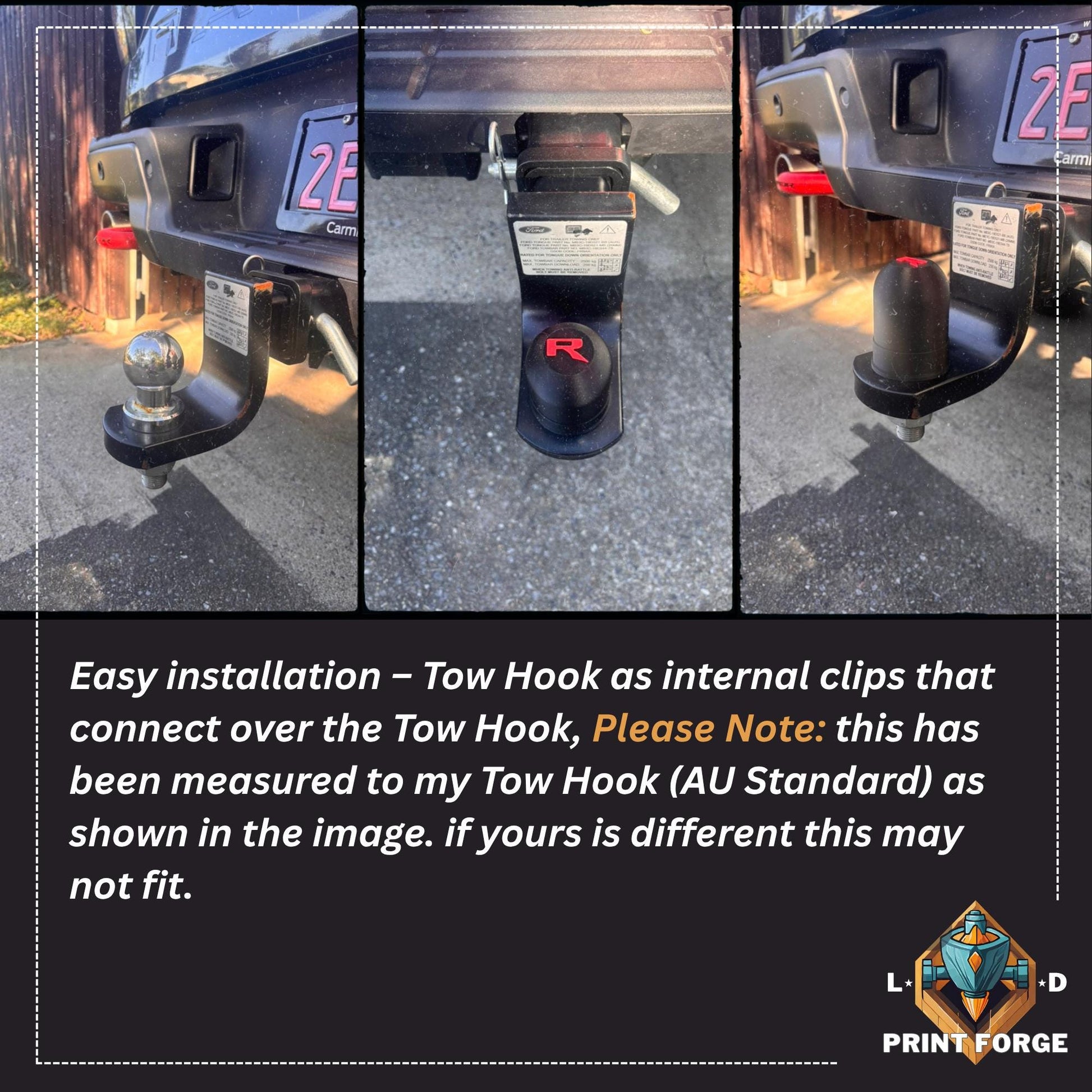 Ford Ranger Raptor Tow Hook Cover | Wraparound Fit | Back Tow Ball Cap | Custom 4x4 Mod | Ranger Raptor Tow Hook Cover | Tow Ball Cover